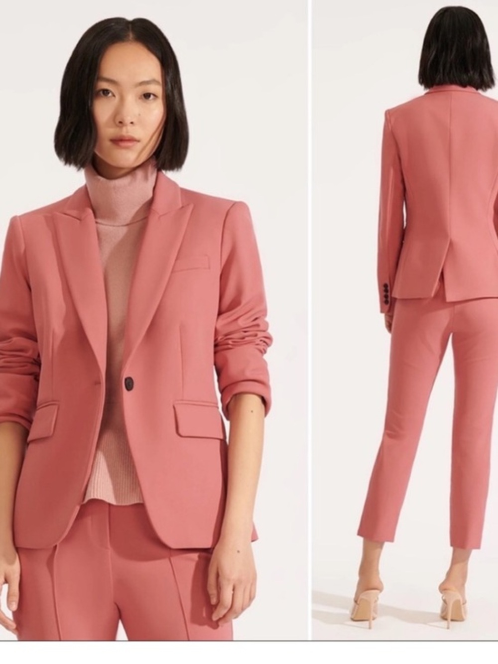 Veronica Beard Cutaway Dickey Jacket Blazer Mauve Pink